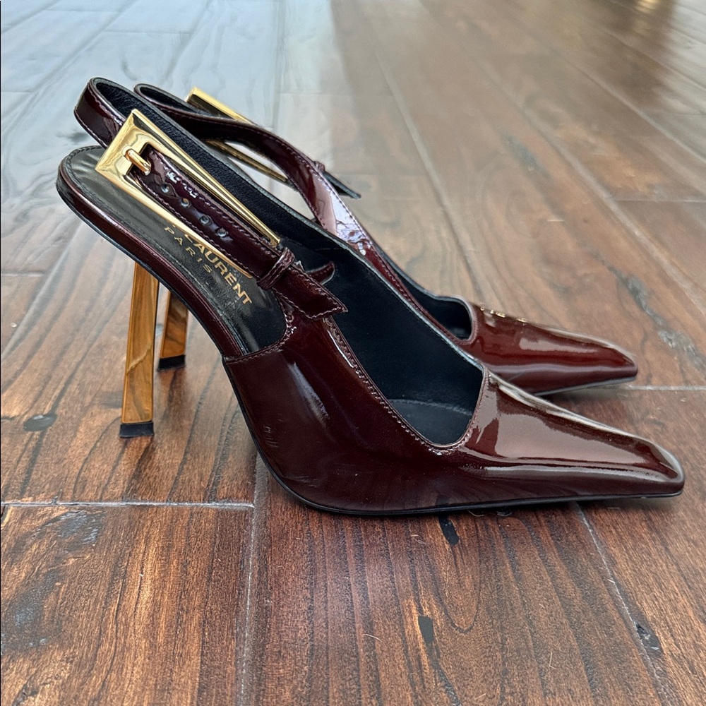 Elegant Burgundy Slingback Heels